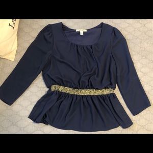 Navy and Gold blouse